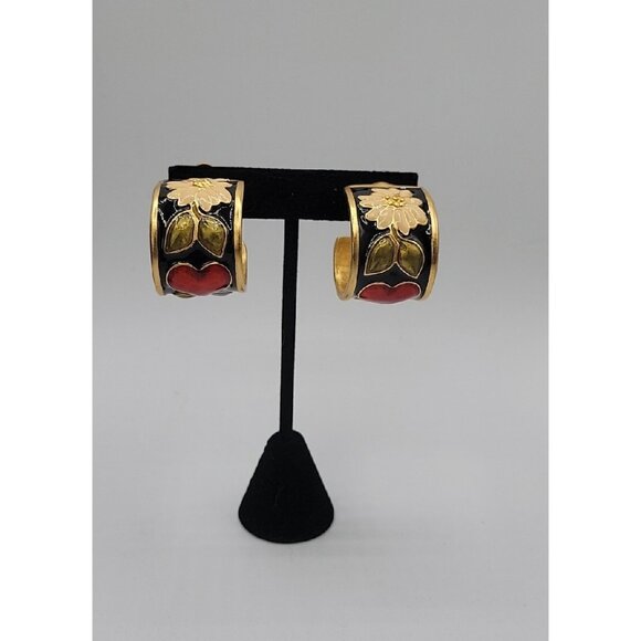 Karl Lagerfeld Tyrolean Clip On Earrings Oversized Signed Clip On Extremely Rare - Picture 3 of 16